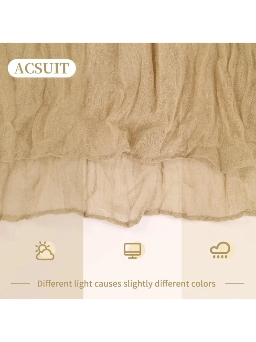 8 Pack Beige Gauze Table Runners 20x120